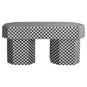 Viva Checkerboard Black White Bench by Houtique