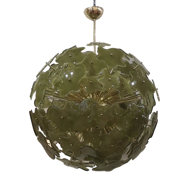Vintage Sputnik Green Chandelier in Murano Art Glass, 2000 For Sale