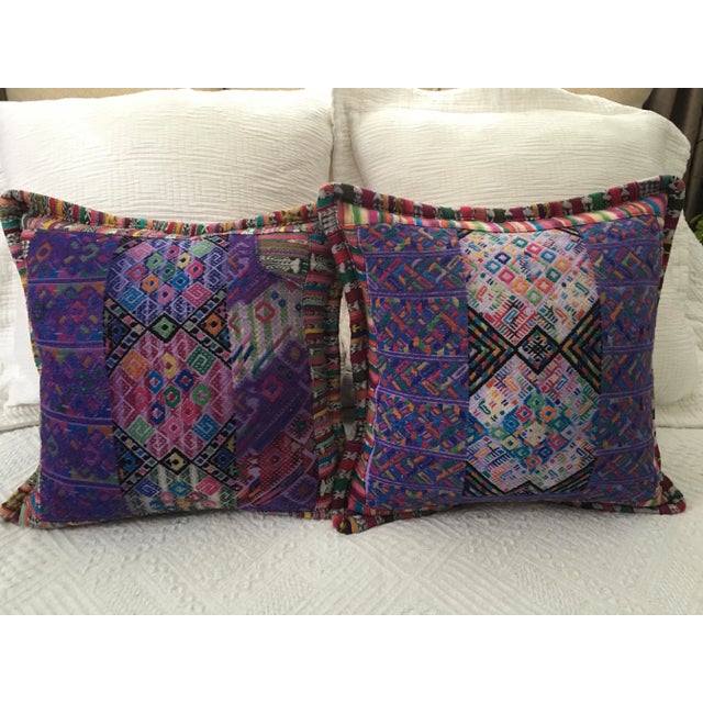 Guatemalan Textile Handmade Cushion Cases (A Pair) For Sale - Image 4 of 8