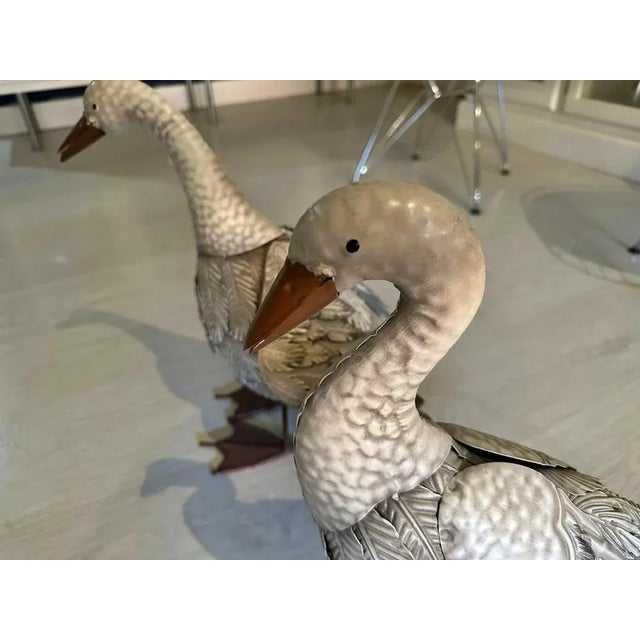 Metal 20th Century Italian Geese, Set of 2 For Sale - Image 7 of 8
