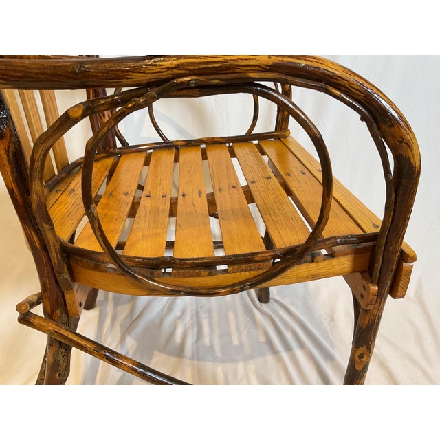 A Nice Vintage Adirondack Bentwood Armchair With A Tortoise Finish For Sale - Image 13 of 15
