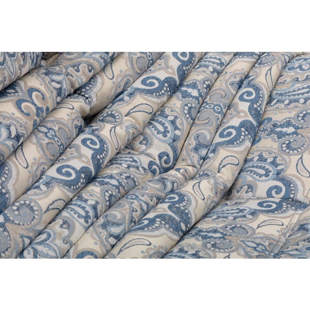 Togo Fireside Chair and Ottoman in Azure Paisley Jacquard Vintage Ligne Roset For Sale - Image 14 of 15
