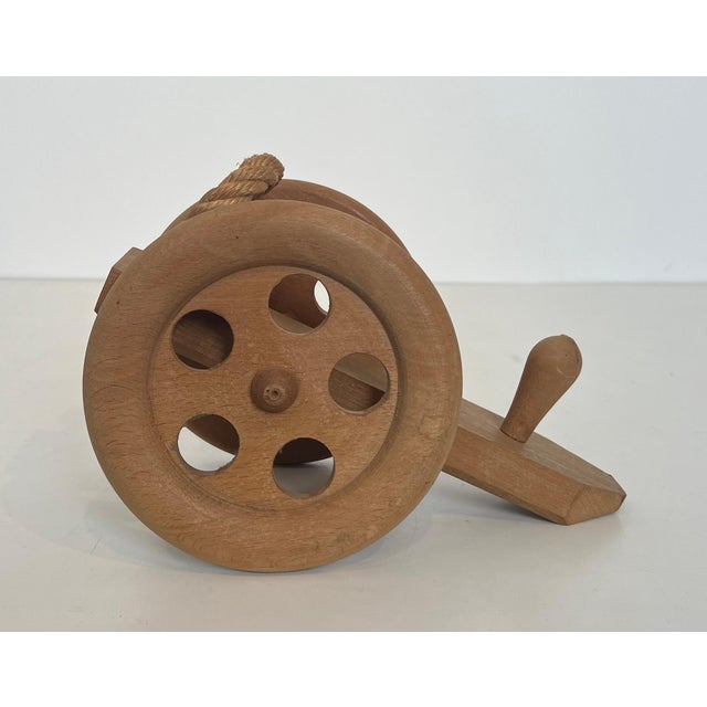 Adrien Audoux and Frida Minet 1970s Wooden and rope bottle holder representing a cannon. French works by Audoux Minet For Sale - Image 4 of 12