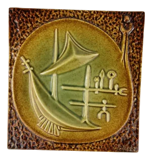 Ceramic Wall Plaque by Yngve Blixt for Seglats Sailing Lions Club, 1970s