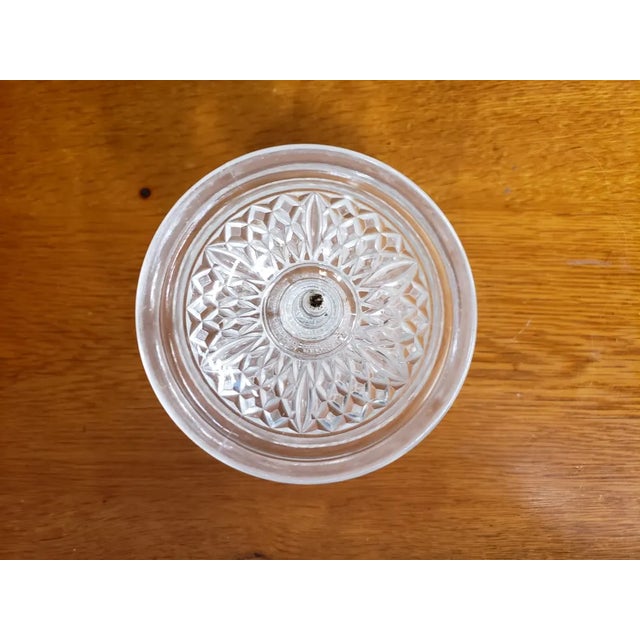 1970s Vintage Anchor Hocking Clear Glass Footed Candy Dish For Sale - Image 5 of 6