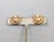 Trifari Vintage 1970s Signed Crown Trifari Goldtone Faux-Pearl Flower Clip Earrings-2 Pieces For Sale - Image 4 of 7