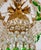 Glass Vintage Crystal Tiered Flush Mount Chandelier With Green Crystal Accents - Restored For Sale - Image 7 of 18