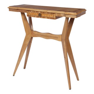 Mid-Century Italian Console Table in Chestnut and Zebrano, 1950 For Sale
