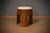 Brown Art Deco Round Ottoman in Ash and White Boucle, 1990 For Sale - Image 8 of 10