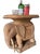 A charming vintage elephant tray table combining sculptural animal form with the warmth and texture of natural woven...