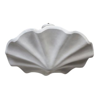 Large (29") Smooth Undulating White Plaster Shell Pendant Light For Sale