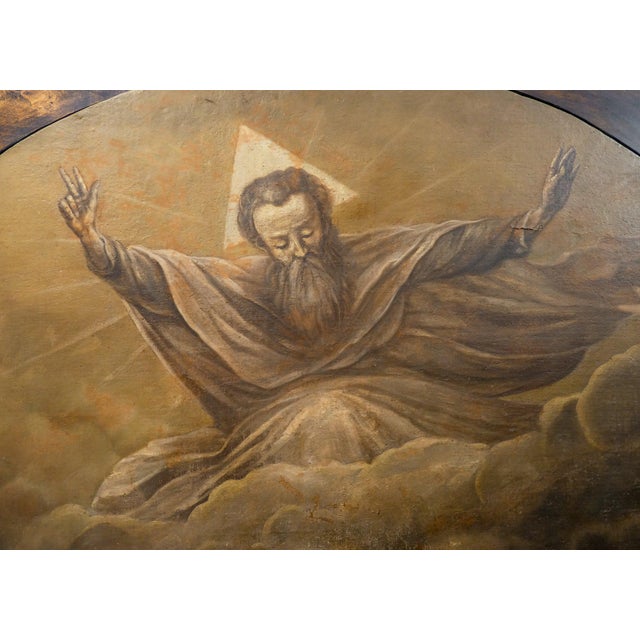 Overdoor Painting of God the Father Trinity, 1800, Oil on Canvas For Sale - Image 3 of 18
