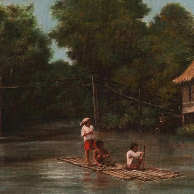 Textile 'On the Menam River, Bangkok, Siam' by Alexander Kerr, Early Australian Artist, Thailand, Siamese For Sale - Image 7 of 9