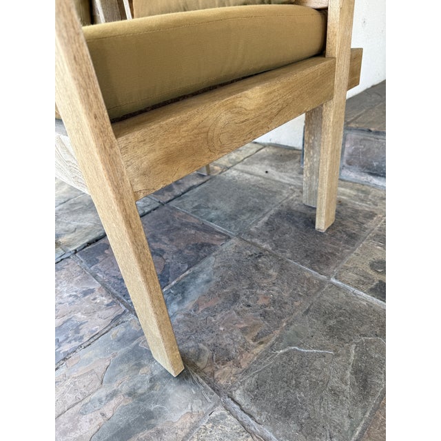 Williams-Sonoma Home Outdoor Teak Wood Arm Chairs, Pair For Sale In San Francisco - Image 6 of 10