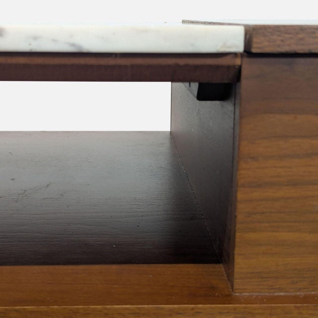 Brown West Elm Marble & Wood Pop-Up Coffee Table For Sale - Image 8 of 11