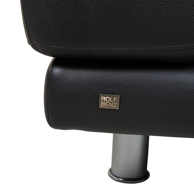 355 Leather Two-Seater Black Manual Function Sofa by Rolf Benz For Sale - Image 11 of 15