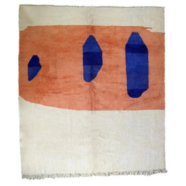 Vintage Moroccan Berber Rug in Natural Multicolored Wool, 1982 For Sale - Image 9 of 9