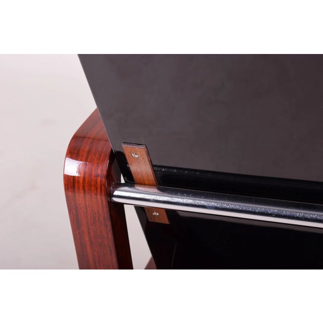 Textile Czech Art Deco Adjustable Armchairs in Rosewood, 1930s, Set of 3 For Sale - Image 7 of 9