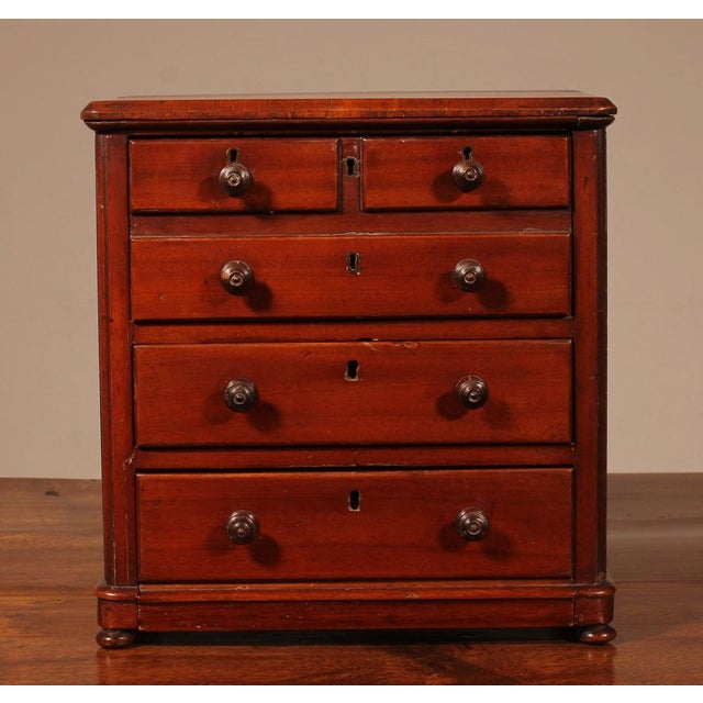 19th Century Miniature Mahogany Chest of Drawers For Sale - Image 12 of 12