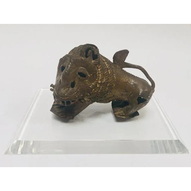 Vintage African Cast-Bronze Sculpture of a Stylized Mythical Lion For Sale - Image 13 of 13