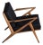 Restored Poul Jensen for Selig Danish Z Chair Black Leather 1950s For Sale