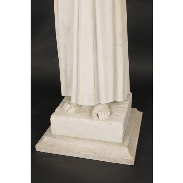 1920s Marble Statue of a Young Girl For Sale - Image 5 of 13