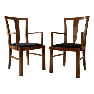 Vintage Wooden Armchairs, 1950s, Set of 2 For Sale