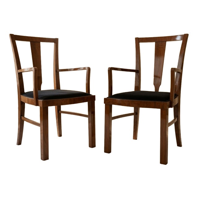 Vintage Wooden Armchairs, 1950s, Set of 2 For Sale