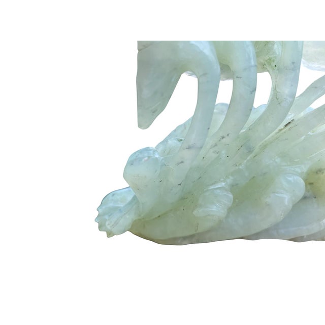 Stone Mid 20th Century Chinese Carved Jade-Colored Hardstone Fish and Lotus Sculpture For Sale - Image 7 of 9