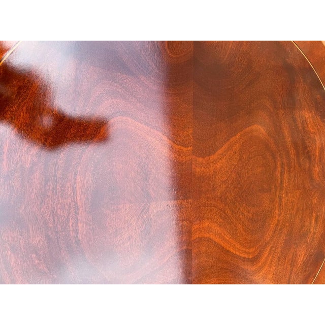 Late 20th Century Baker Furniture Federal Style Inlaid Mahogany Two-Drawer Pedestal Base Drum Table Side Table For Sale - Image 16 of 17