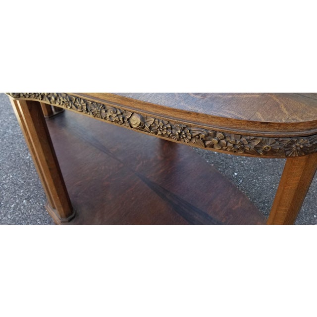 Early 20th Century Art Nouveau Coffee Table With Brass Detail For Sale - Image 5 of 9