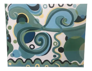 Cool Abstract Painting in Blues and Green