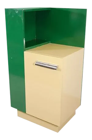 Art Deco Skyscraper Cabinet in Deep Green & Yellow Designed by Donald Deskey