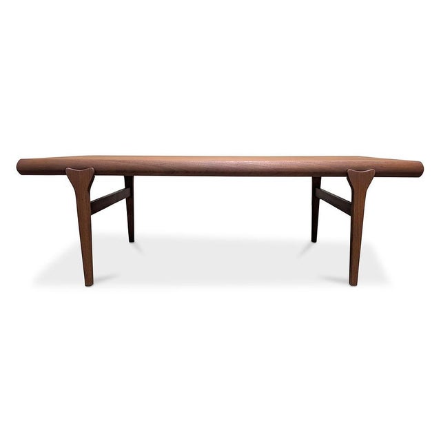 1950s 1950s Attributed to Johannes Andersen Teak Coffee Table w Drawer and Leaf - 112507 For Sale - Image 5 of 6