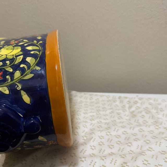 Blue 1980s Italian Ceramic Centerpiece Bowl For Sale - Image 8 of 8