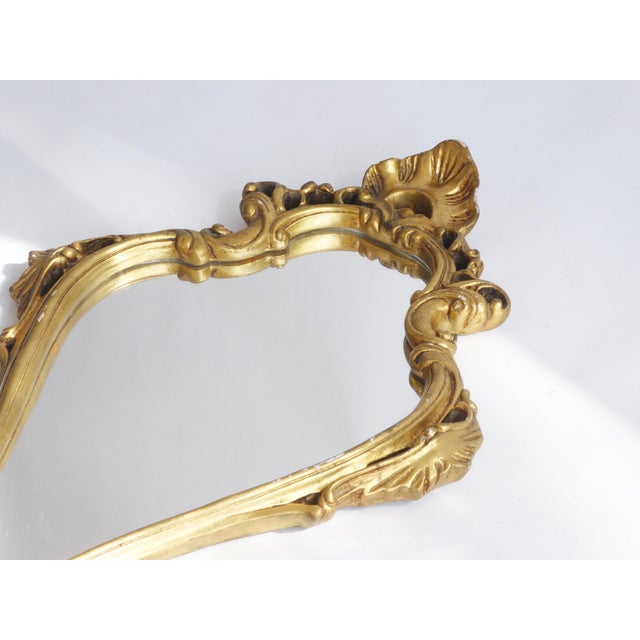 Wood Vintage Baroque Ornate Wall Mirror, 1960s For Sale - Image 7 of 11