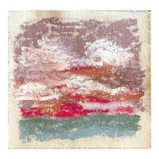 Small Abstract Landscape on Raw Canvas - by Brenna Giessen For Sale