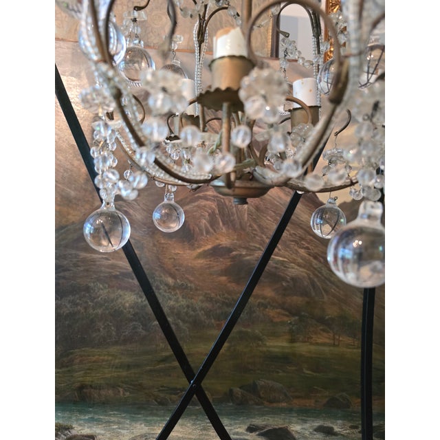 Vintage Bagues Maison Style Beaded Crystal Chandelier For Sale - Image 4 of 11