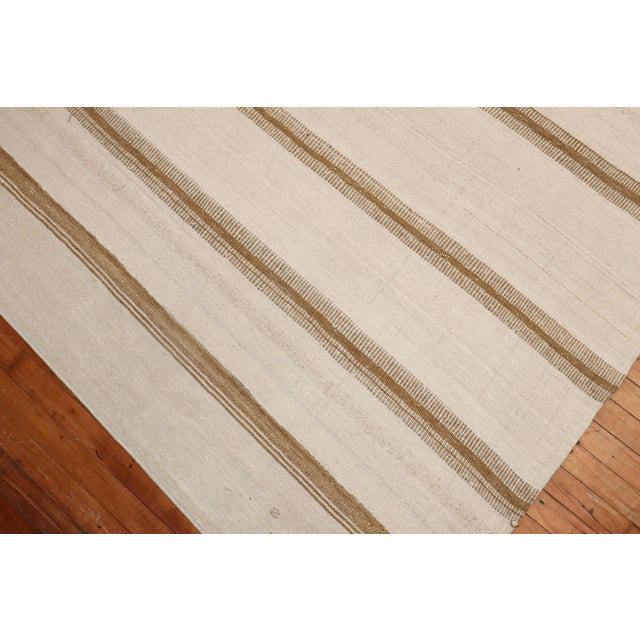 Striped Large Vintage Zabihi Collection Turkish Kilim - 10'1" x 14'2" For Sale - Image 4 of 8