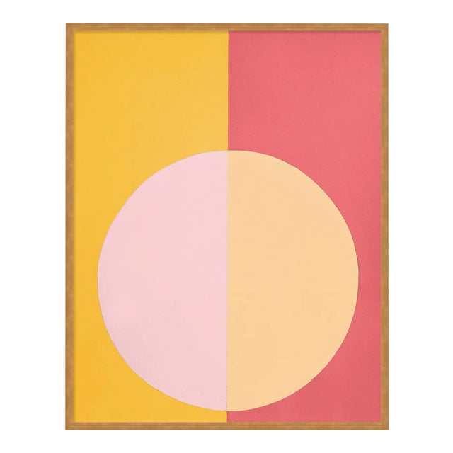 Pink & Orange Forever by Stephanie Henderson in Gold Frame, Medium Art Print For Sale
