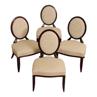 Early 21st Century Baker Furniture Oval X-Back Dining Chairs - Set of 4 For Sale