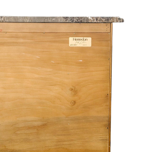 1980s Henredon Louis XV Style Serpentine Mahogany Commode With Marble Top & Ball and Claw Feet For Sale - Image 18 of 18