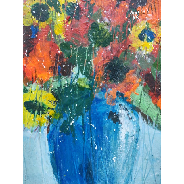 Impressionist "Summer Bouquet I" Contemporary Expressionist Style Floral Still Life Painting by Linda McDonough For Sale - Image 3 of 12