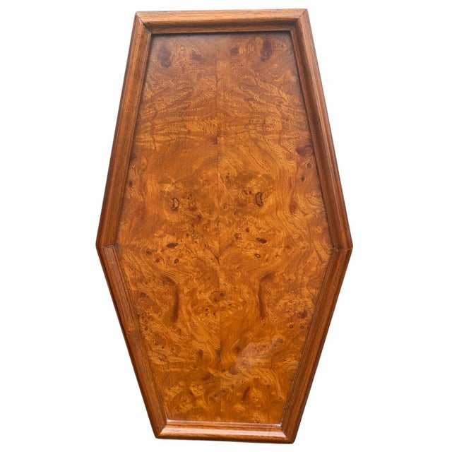 Young Manufacturing Fine MCM Sculpted Walnut With Burl Queen Size Headboard Bed by Young For Sale - Image 4 of 6