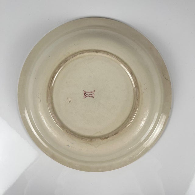 Oval Pink Earthenware Fontainebleau Salad Bowl from KG Lunéville, 19th Century For Sale - Image 4 of 11