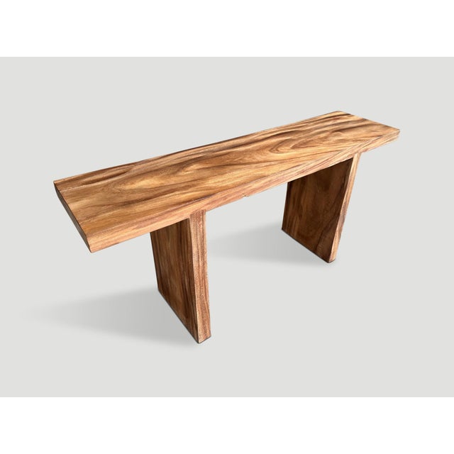 2010s Andrianna Shamaris Minimalist Suar Wood Console Table For Sale - Image 5 of 5