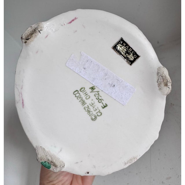 Ceramic Vintage White Dual Cherub Pedestal Bowl For Sale - Image 7 of 12