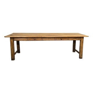 Large English Farmhouse Refectory Table, 1880s For Sale