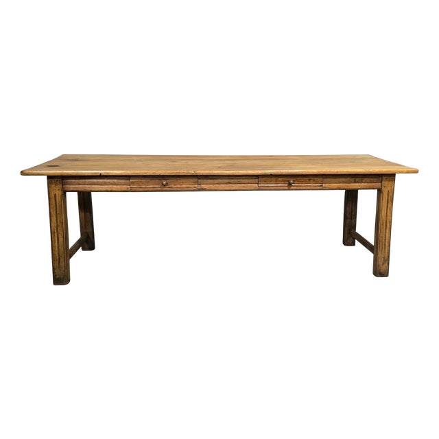 Large English Farmhouse Refectory Table, 1880s For Sale