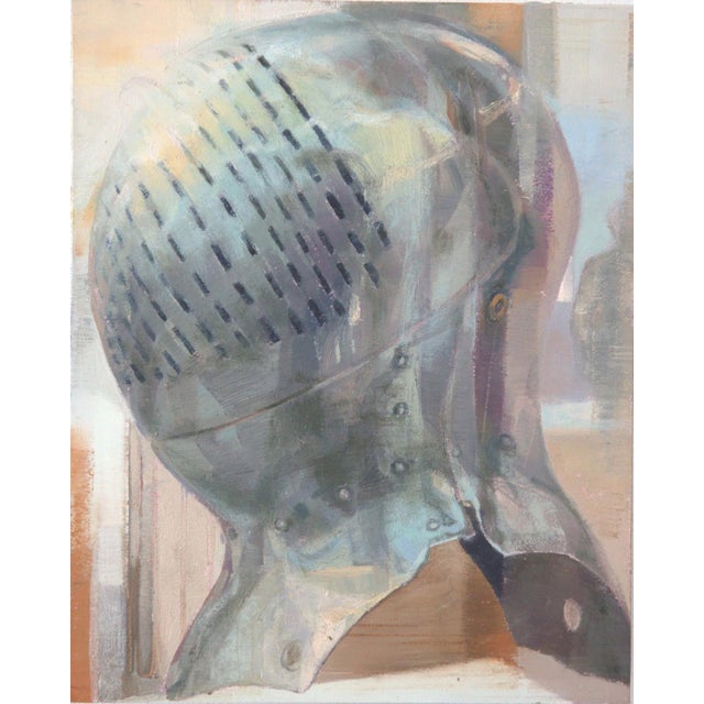 I Will Meet You Under the Sea by Elena Burykina | Oil on panel Painting of a reflective helmet For Sale